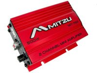 Mitzu Mit75R 500W 2Ch Motorcycle Mp3 Atv Amplifier Amp Red