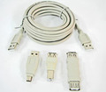 12FT USB MALE FEMALE CAMERA PRINTER CABLE ADAPTERS KIT