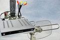 QFX Ant-105 HDTV/DTV Outdoor TV Antenna + SC-55 iKonvert Converter Box Bundle